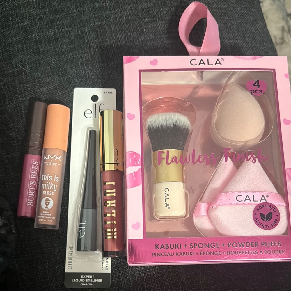 Flawless Finish Makeup Set and Lippies plus 2 free palmers cocoa cream